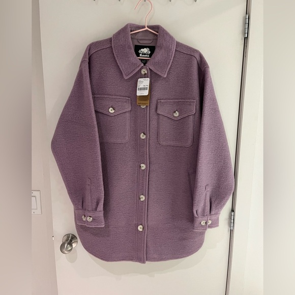 Roots Jackets & Blazers - NWT Roots Lavender Seymour Shacket XL
